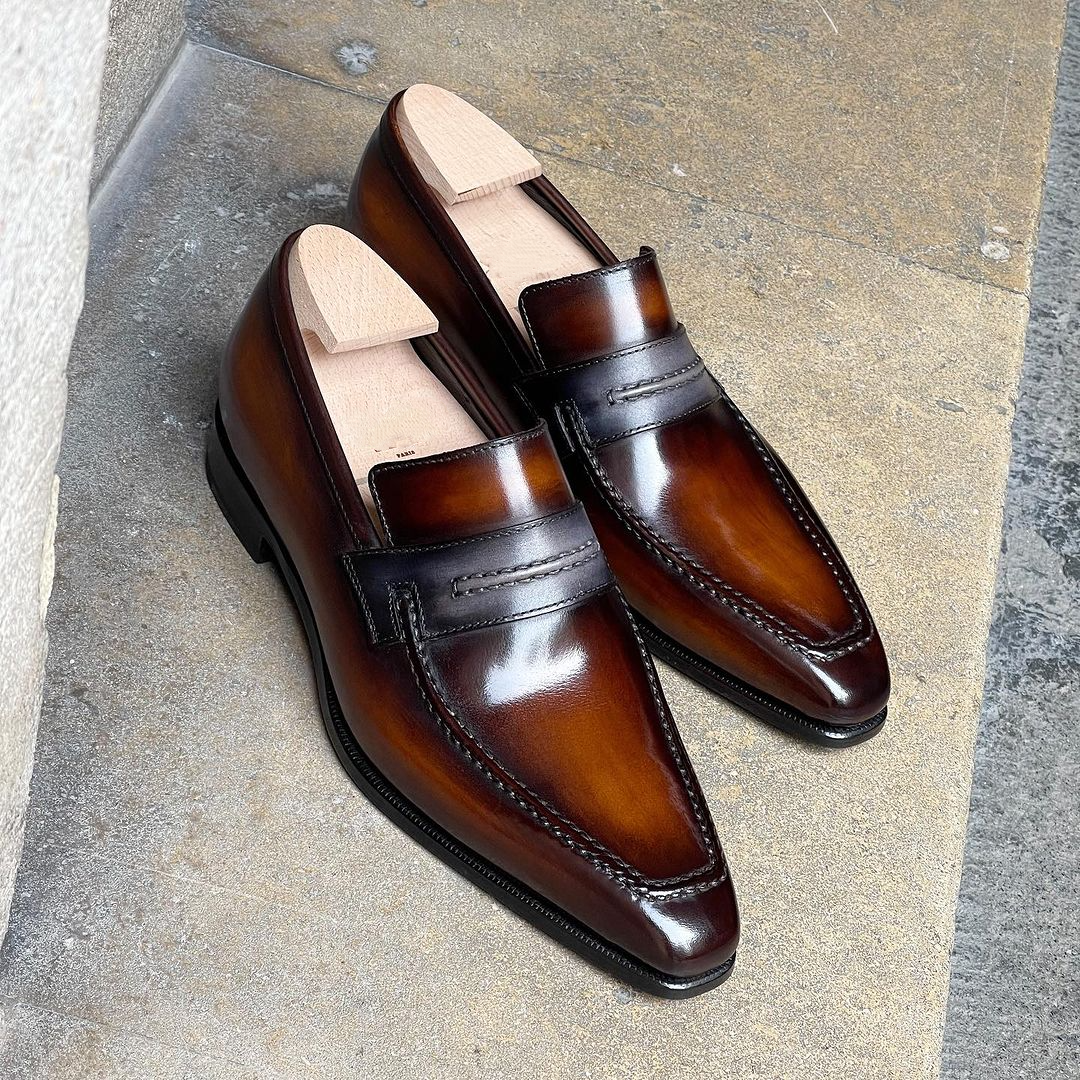 Lincoln Loafer - Caramel And Grey Strap-(Buy 2 Free Shipping✔️)
