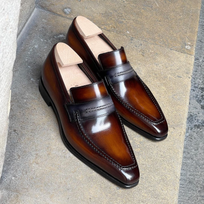 Lincoln Loafer - Caramel And Grey Strap-(Buy 2 Free Shipping✔️)