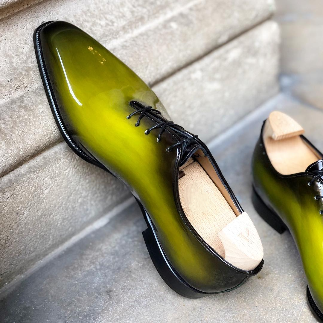 Patent Leather Monolithically Cut Pistachio Bronze Leather-(Buy 2 Free Shipping✔️)