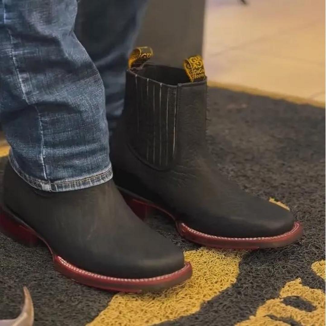 Vintage Textured Cowhide Cowboy Boots