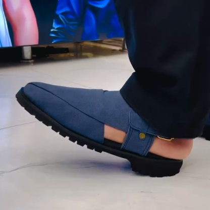 Handmade Blue Roman Slippers