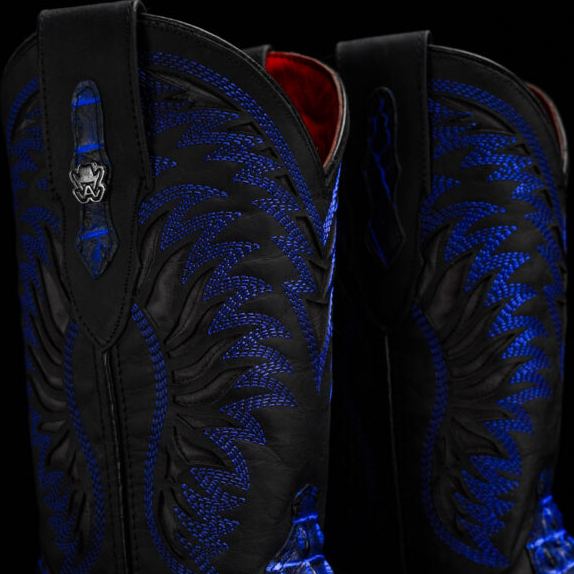 Blue Caiman Neck – Square Toe