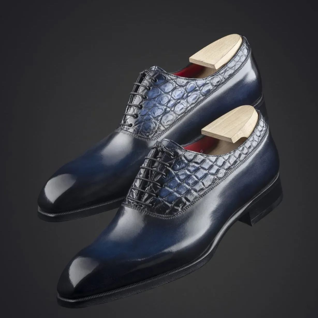 Balmoral Oxford’s In Calf Leather And Crocodile