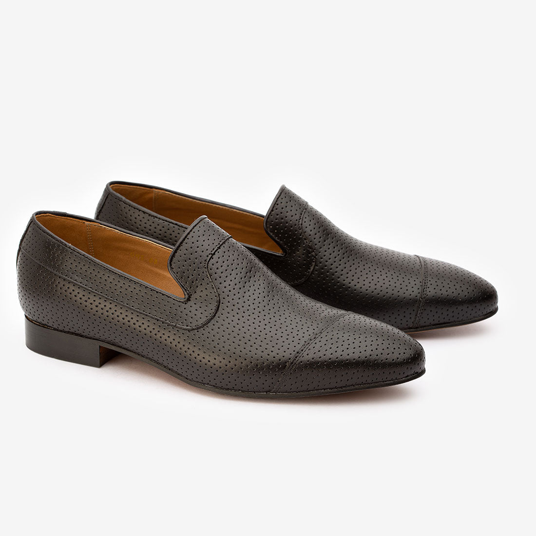 Perforated Loafers With Croco Detail