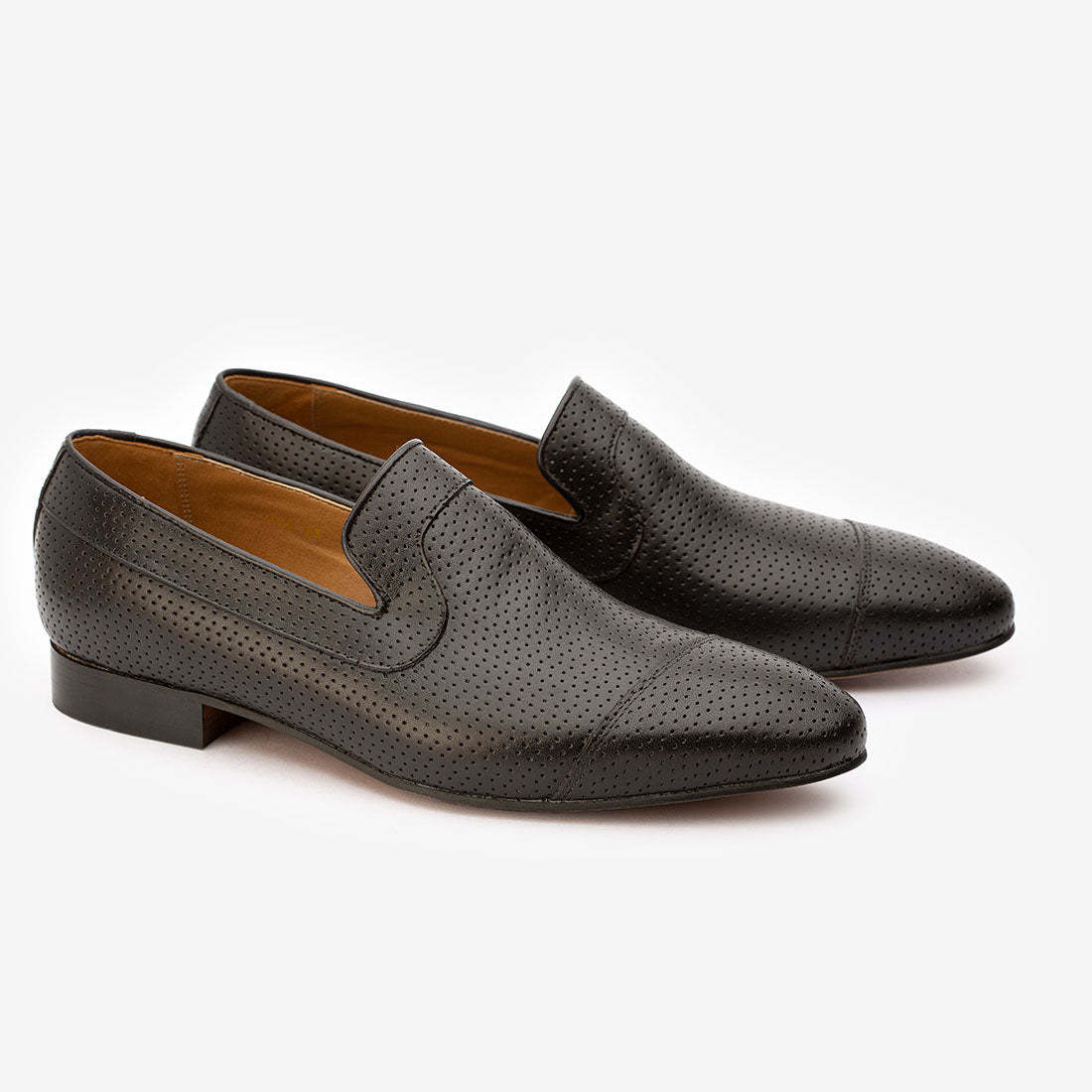 Perforated Loafers With Croco Detail
