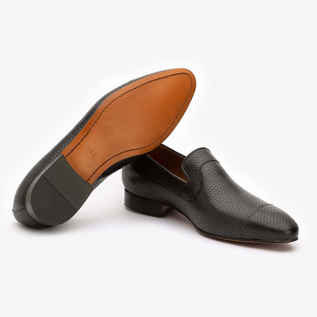 Perforated Loafers With Croco Detail