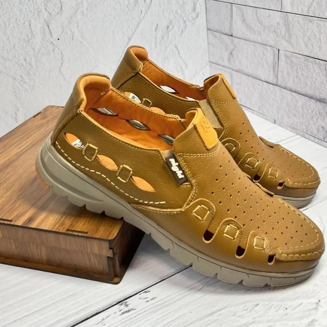 Handcrafted All-medical Natural Leather, Ultra-comfortable, Lightweight, Ultra-fashionable And Practical, Black Honey Color-(Buy 2 Free Shipping✔️)