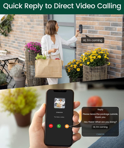 2K HD Smart Wireless Doorbell (Support Alexa、Google)