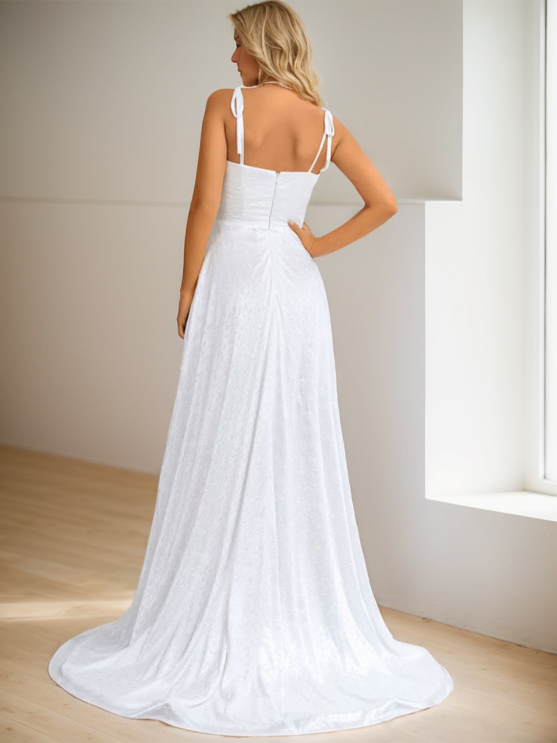 A-Line Elegant Prom Evening Dress Spaghetti Straps Quinceanera Dress