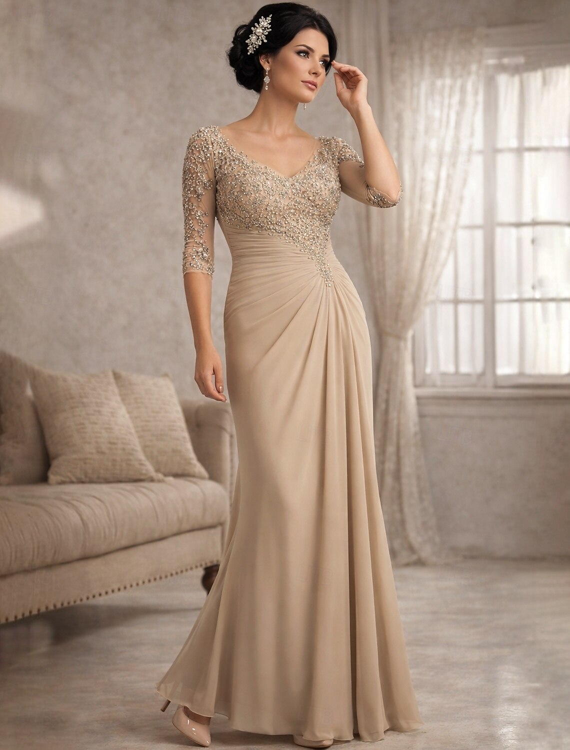 Sheath Column Floor Length Wedding Guest Dress Formal Dresses Evening Gown