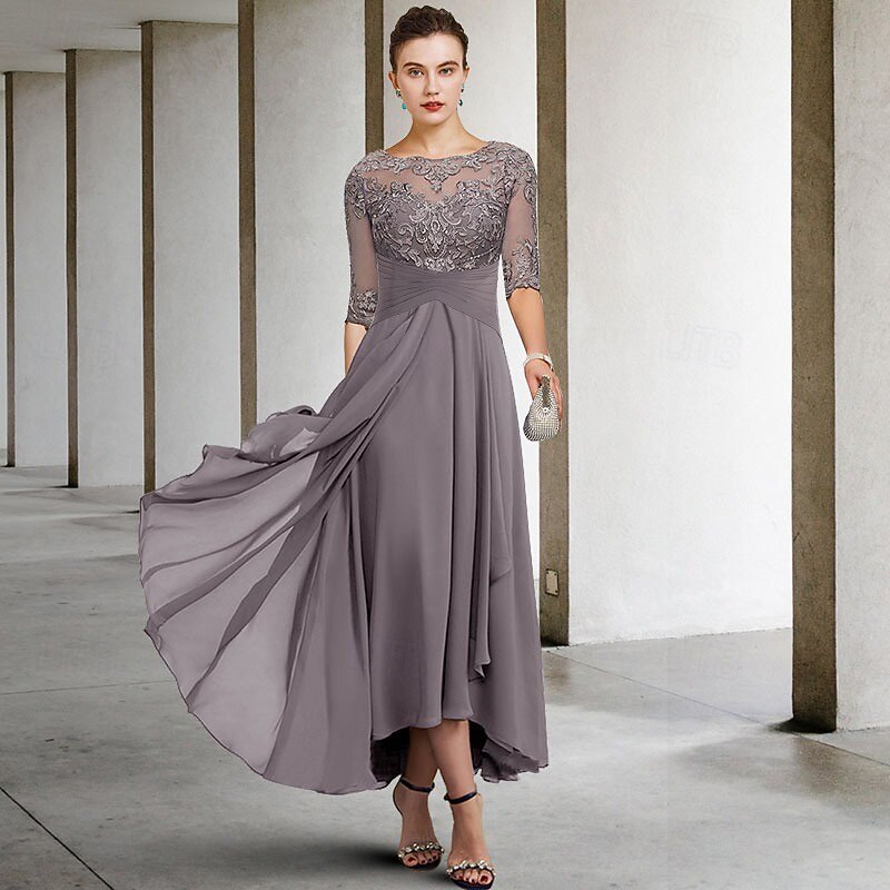 A-Line Asymmetrical Ankle Length Cocktail Dresses Party Dresses Elegant