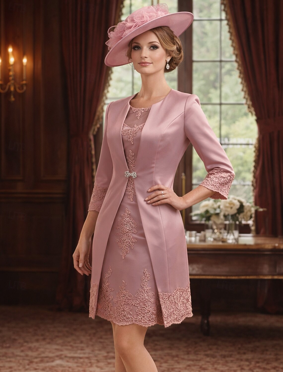 Sheath Column Knee Length Wedding Guest Dress Mother of the Bride