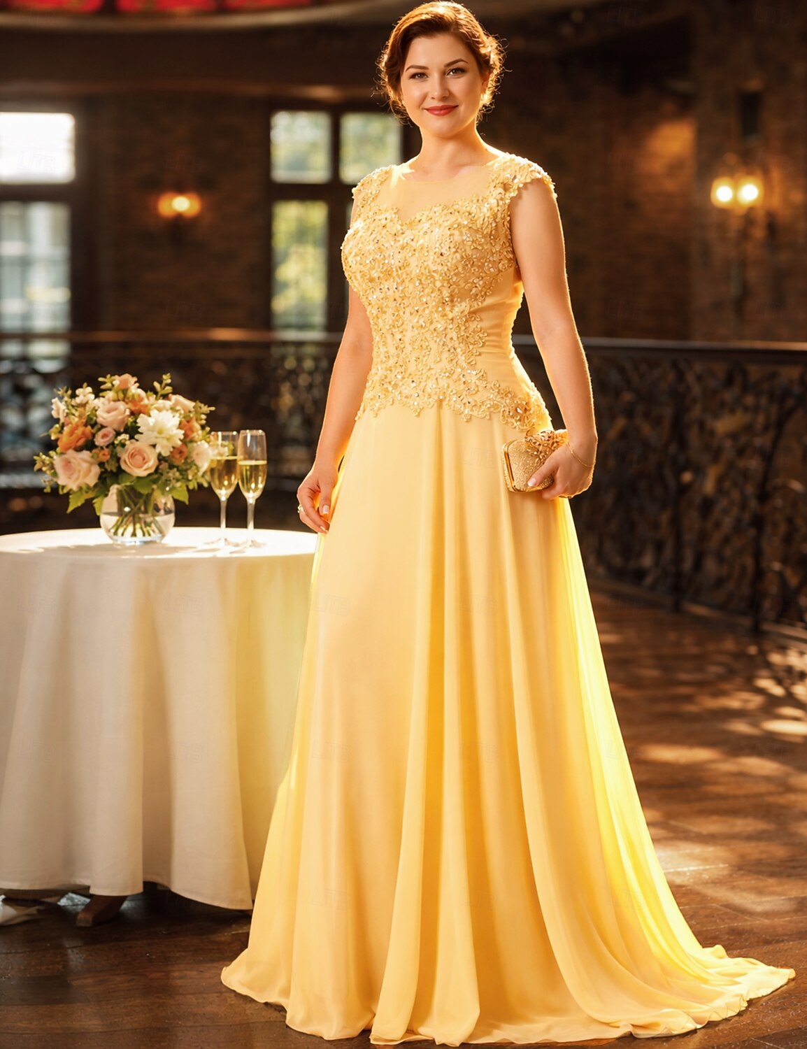 A-Line Sweep Brush Train Wedding Guest Dress Formal Dresses Evening