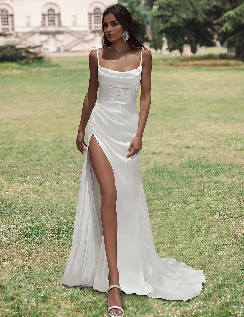Wedding Dresses Mermaid Square Neck Sleeveless Court Train Bridal Gowns