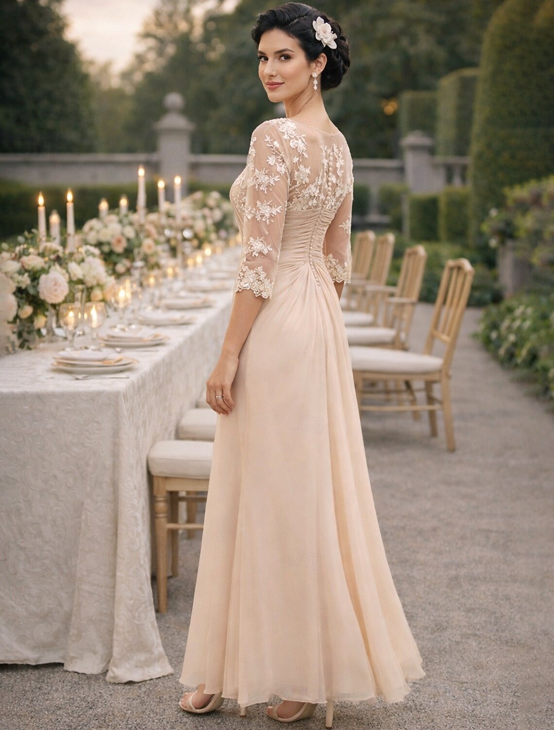 A-Line Floor Length Wedding Guest Dress Formal Dresses Evening Gown