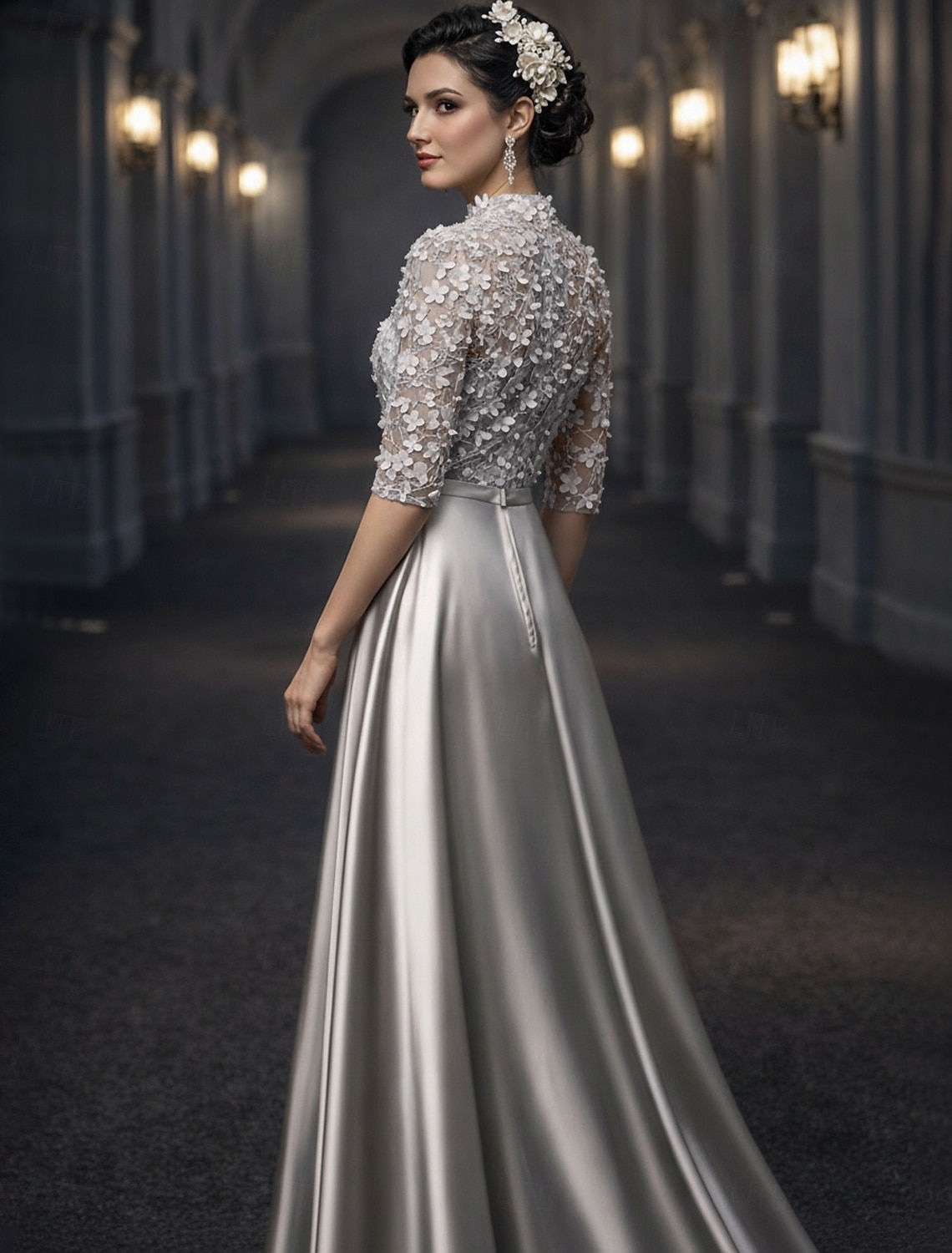 A-Line Floor Length Wedding Guest Dress Formal Dresses Evening Gown Mother of the Bride Dress Elegant Vintage