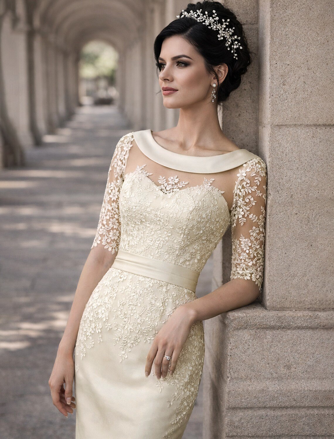 Sheath Column Knee Length Party Dress Cocktail Dress Wedding Guest