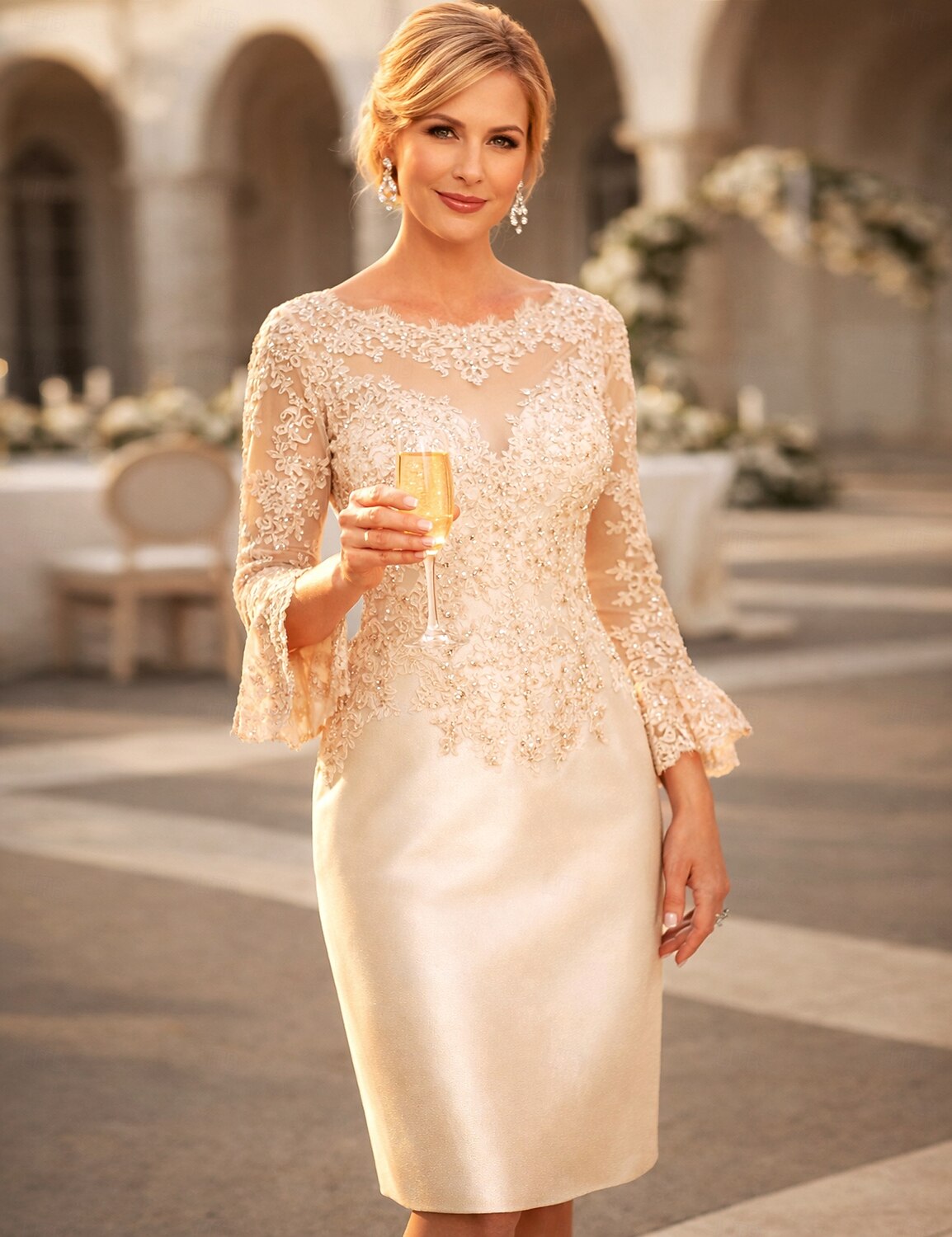 Sheath Column Knee Length Cocktail Dresses Party Dresses Elegant Vintage