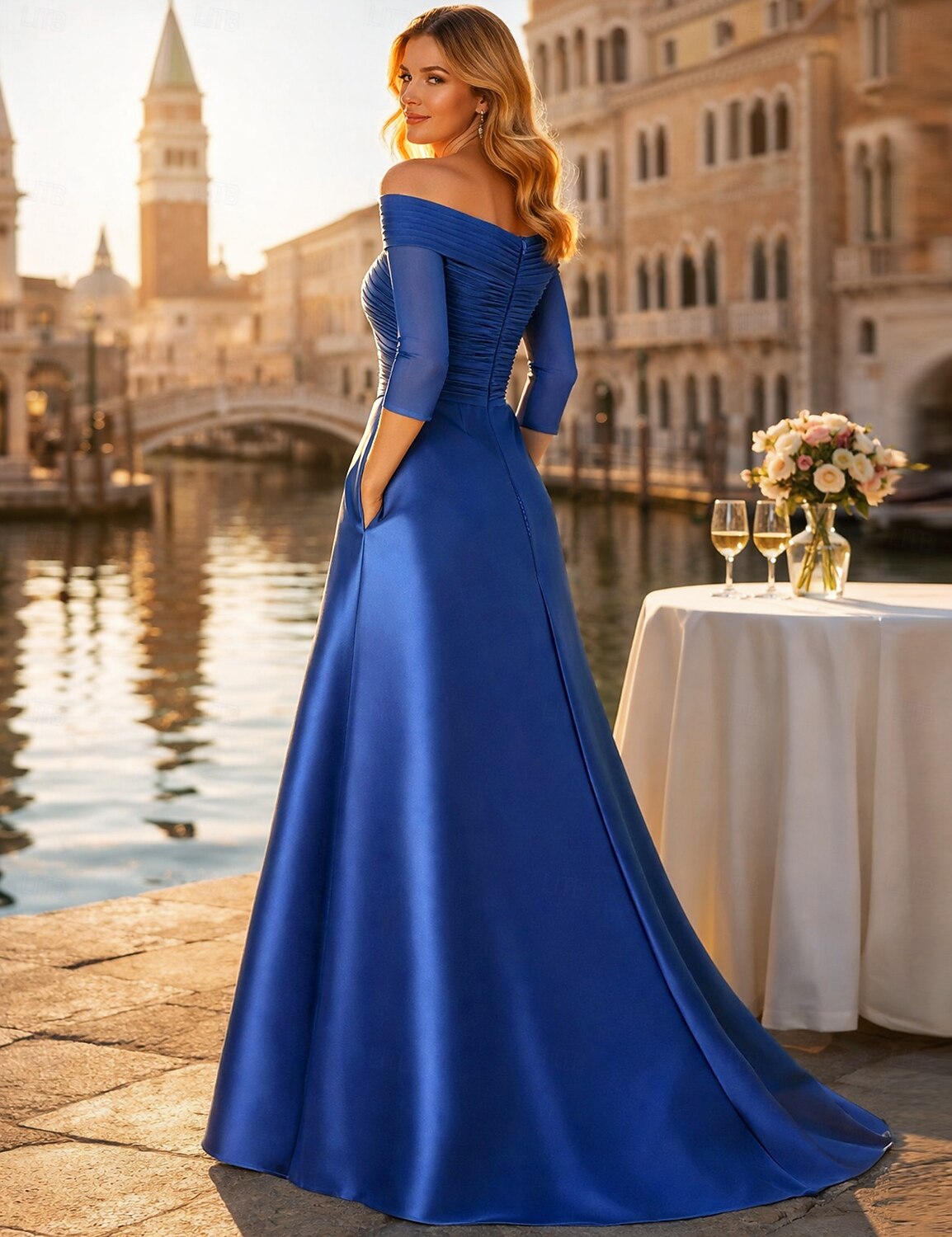 A-Line Floor Length Wedding Guest Dress Formal Dresses Evening Gown