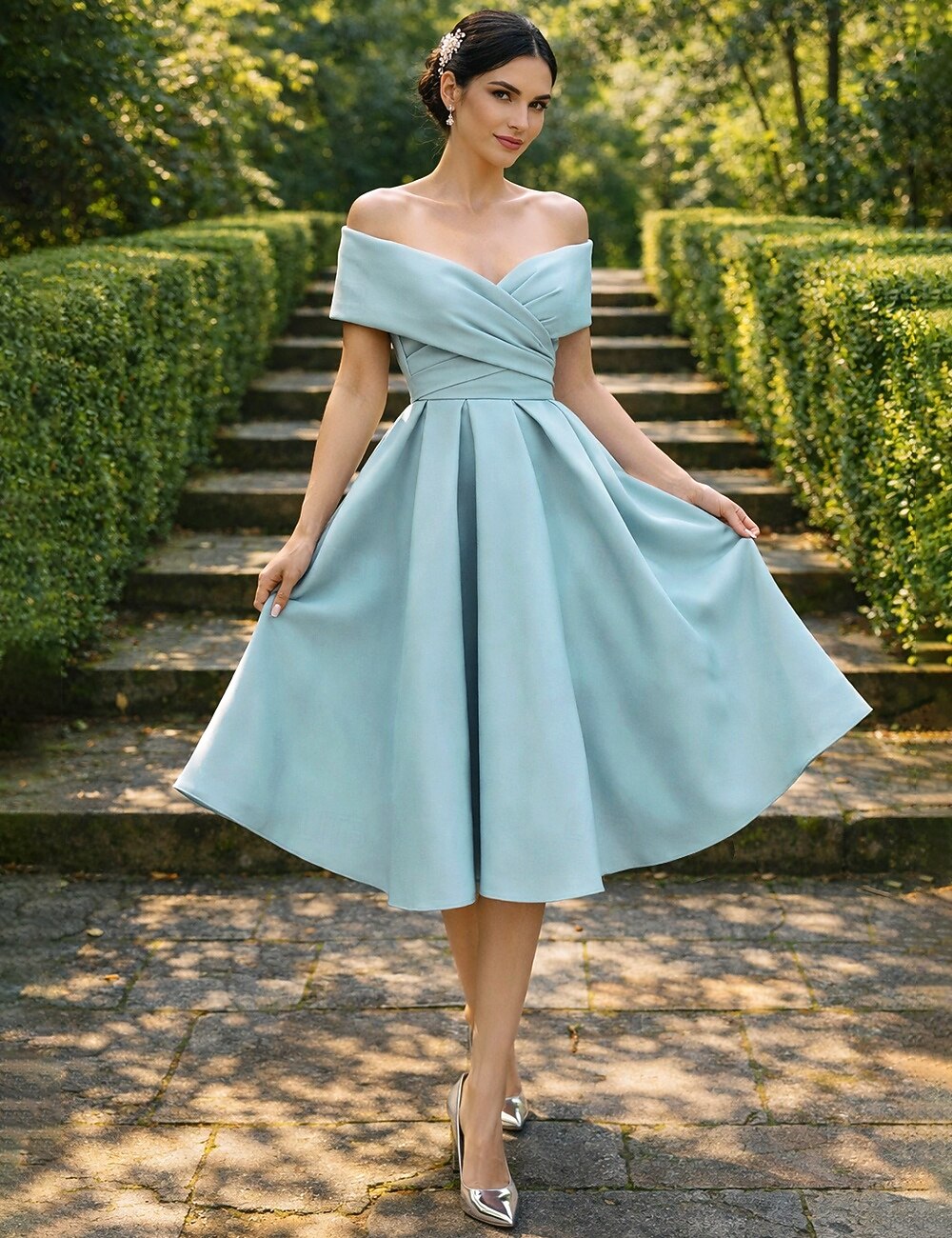 A-Line Tea Length Cocktail Dresses Party Dresses Elegant 1950s