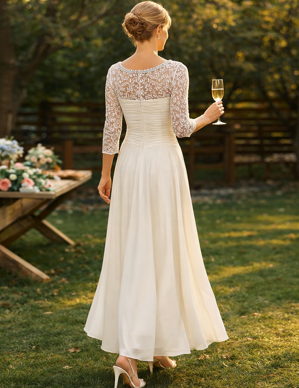 A-Line Ankle Length Party Dress Cocktail Dress Wedding Guest Dress