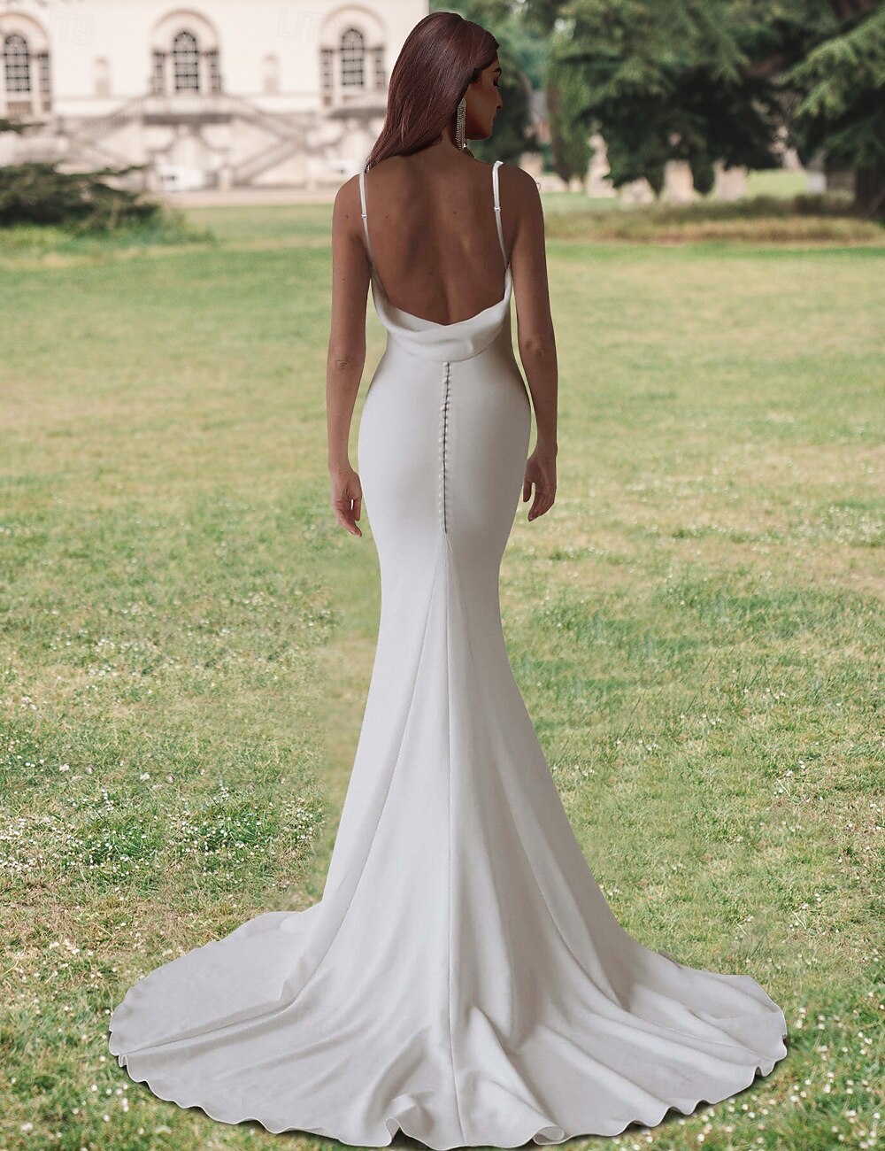 Wedding Dresses Mermaid Square Neck Sleeveless Court Train Bridal Gowns