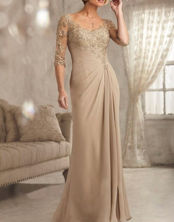 Sheath Column Floor Length Wedding Guest Dress Formal Dresses Evening Gown