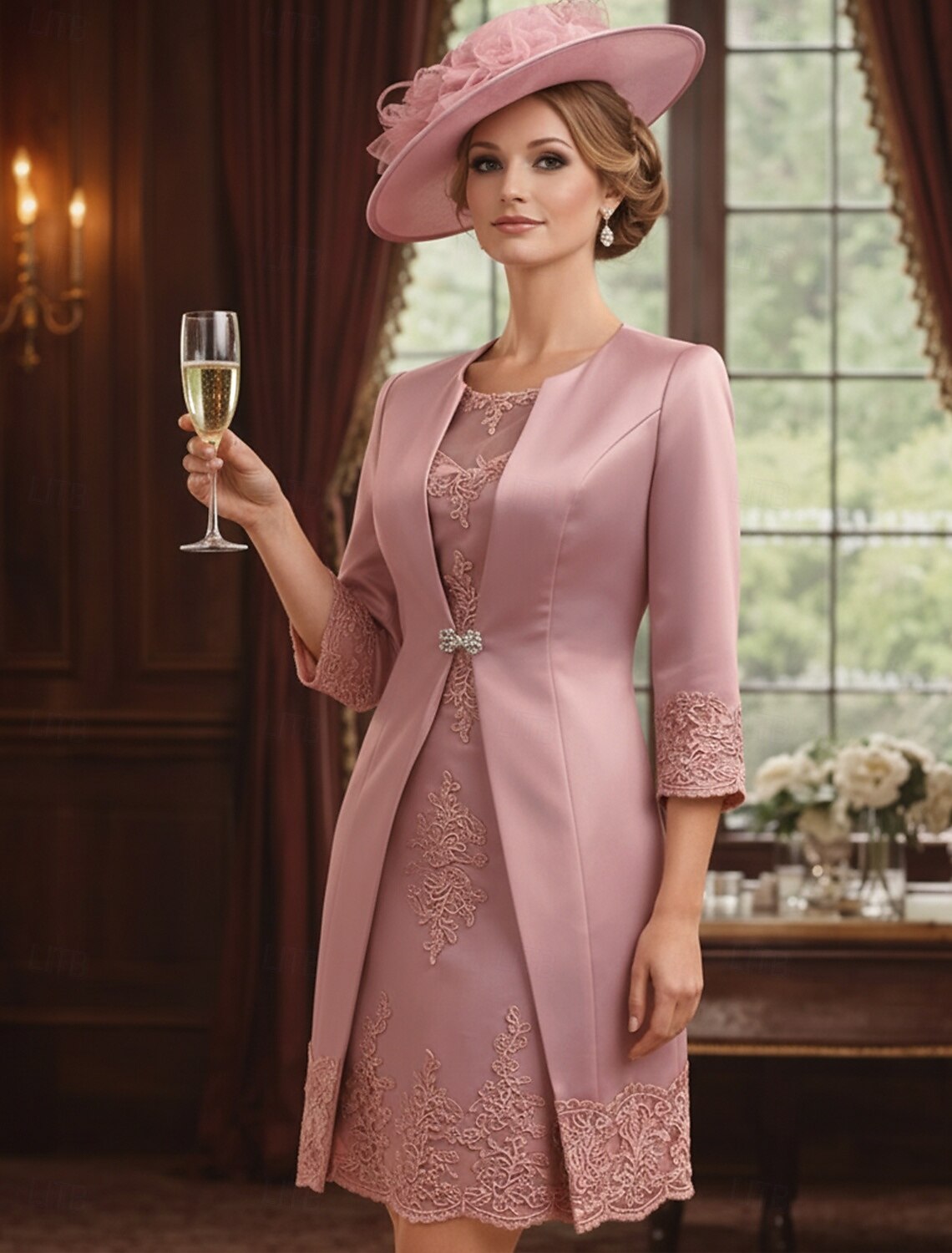 Sheath Column Knee Length Wedding Guest Dress Mother of the Bride