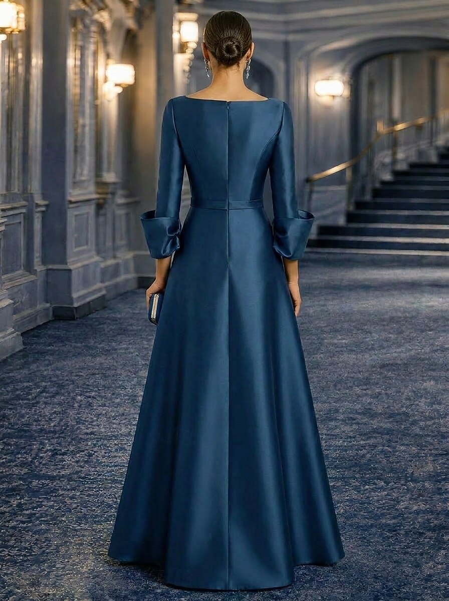 A-Line Floor Length Ball Gown Evening Gown Elegant Floral