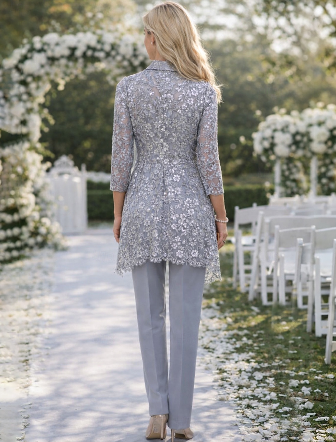 Jumpsuit Pantsuit 3 Piece Ankle Length Mother of the Bride Dress Formal Wedding Guest Elegant Plus Size
