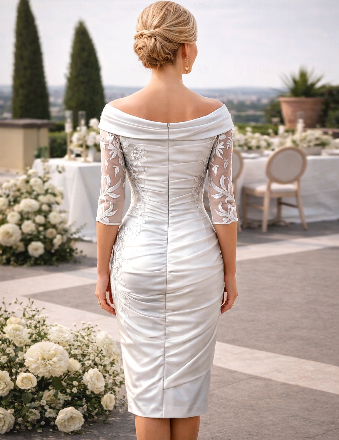Sheath Column Knee Length Party Dress Cocktail Dress Wedding Guest Dress Mother of the Bride Dress Elegant