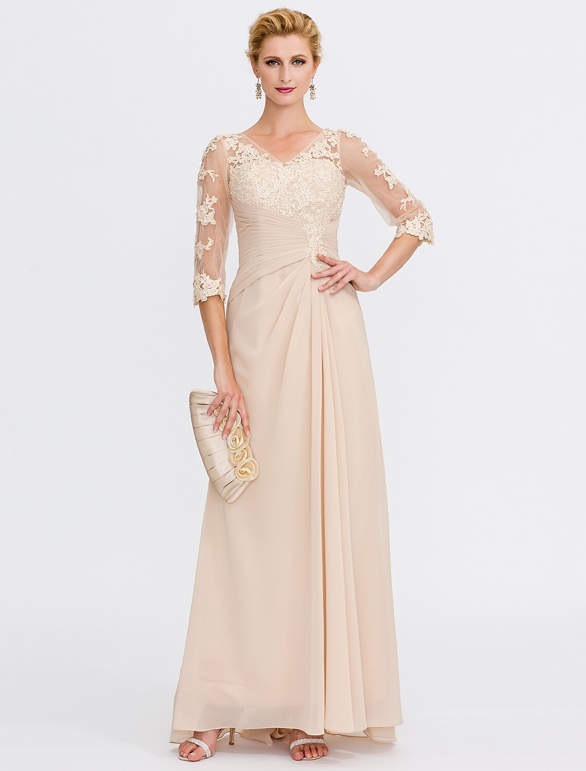 A-Line Floor Length Wedding Guest Dress Formal Dresses Evening Gown