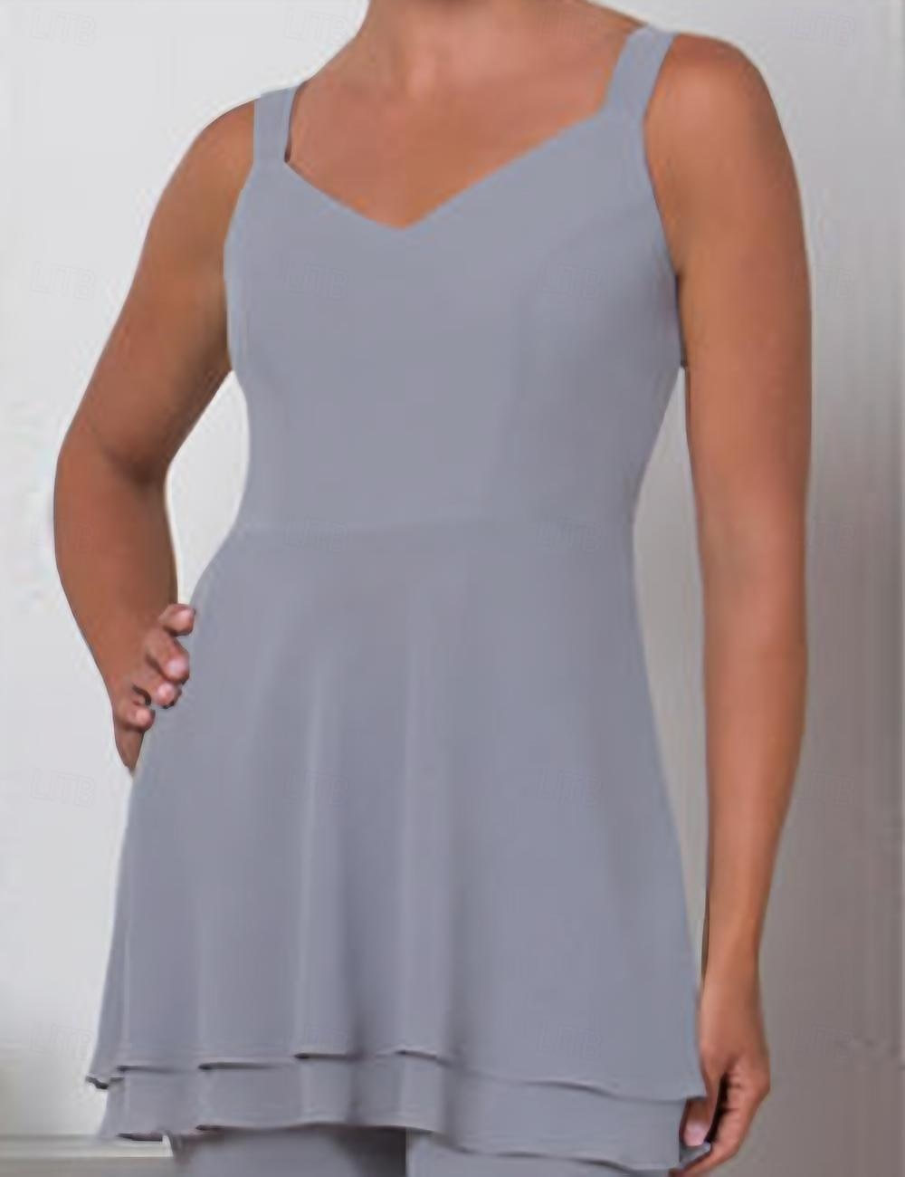 Jumpsuit Pantsuit 3 Piece Ankle Length Mother of the Bride Dress Formal Wedding Guest Elegant Plus Size