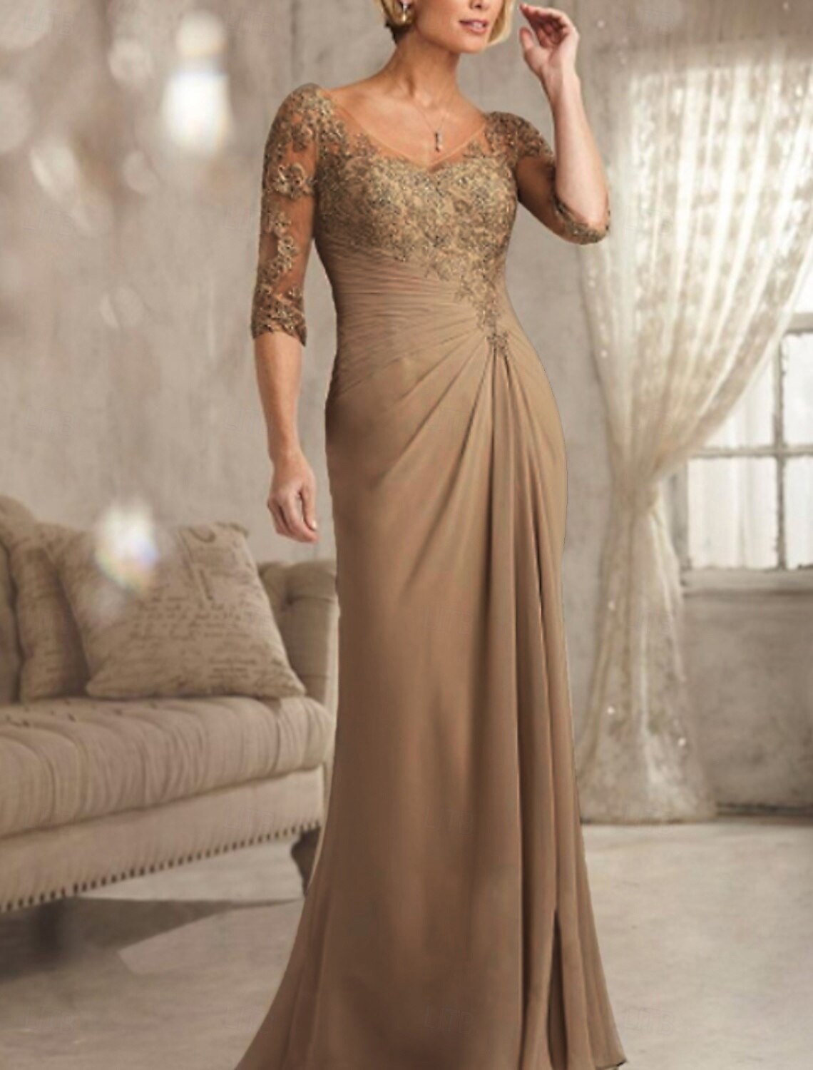 Sheath Column Floor Length Wedding Guest Dress Formal Dresses Evening Gown