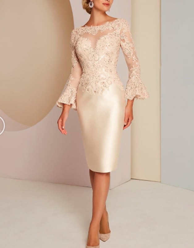 Sheath Column Knee Length Cocktail Dresses Party Dresses Elegant Vintage