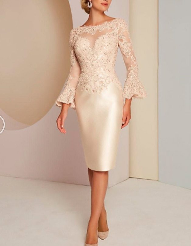 Sheath Column Knee Length Cocktail Dresses Party Dresses Elegant Vintage