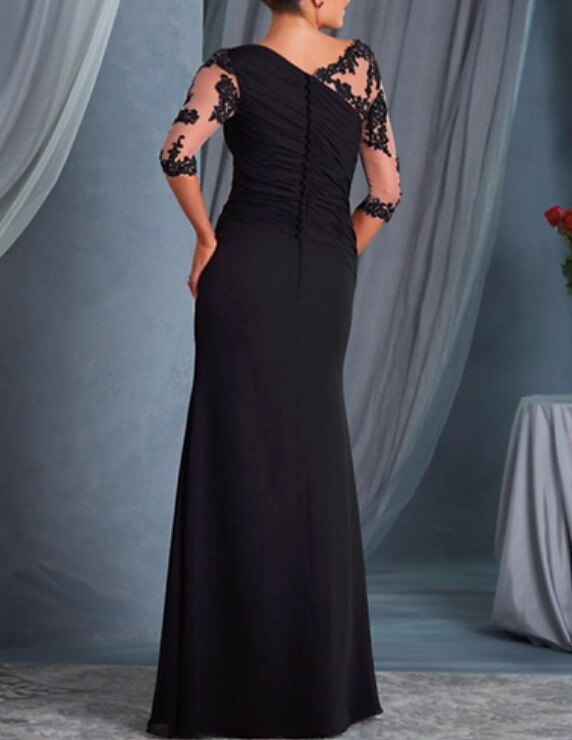 Sheath Column Floor Length Wedding Guest Dresses Formal Dresses Evening Gown