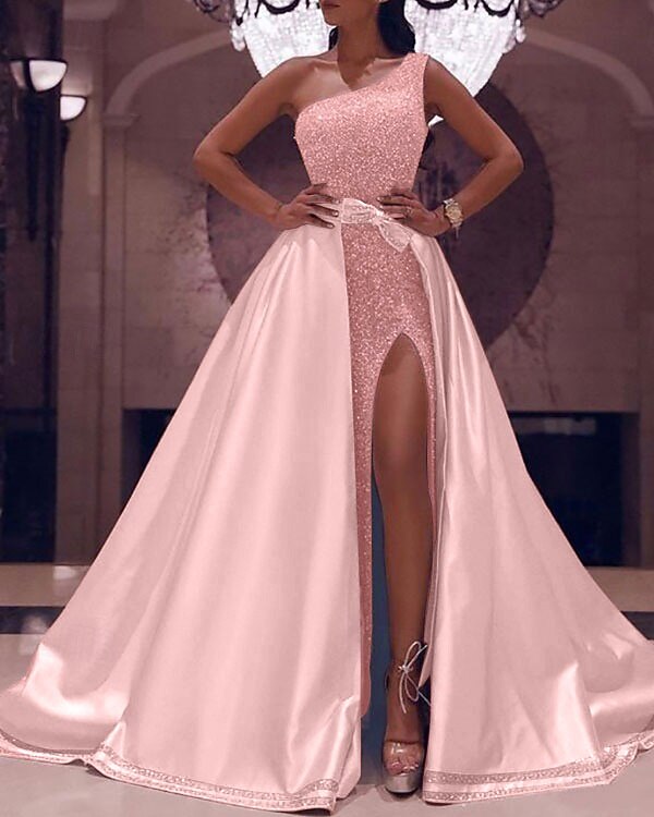 Ball Gown Floor Length Prom Dresses Evening Gown Formal Dress Sparkle