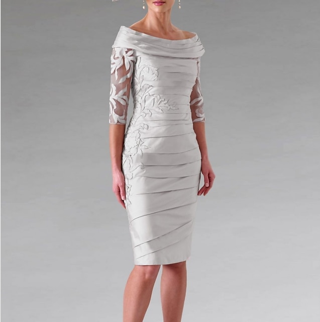 Sheath Column Knee Length Party Dress Cocktail Dress Wedding Guest Dress Mother of the Bride Dress Elegant