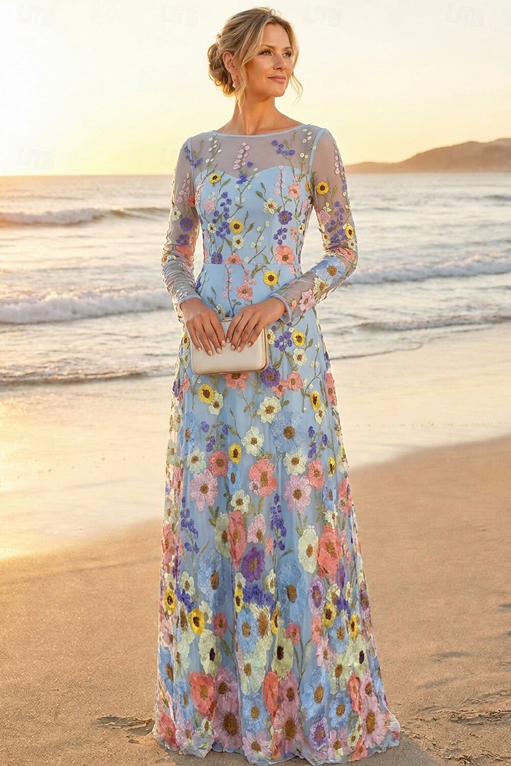 A-Line Floor Length Mother of the Bride Dress Elegant Vintage Simple