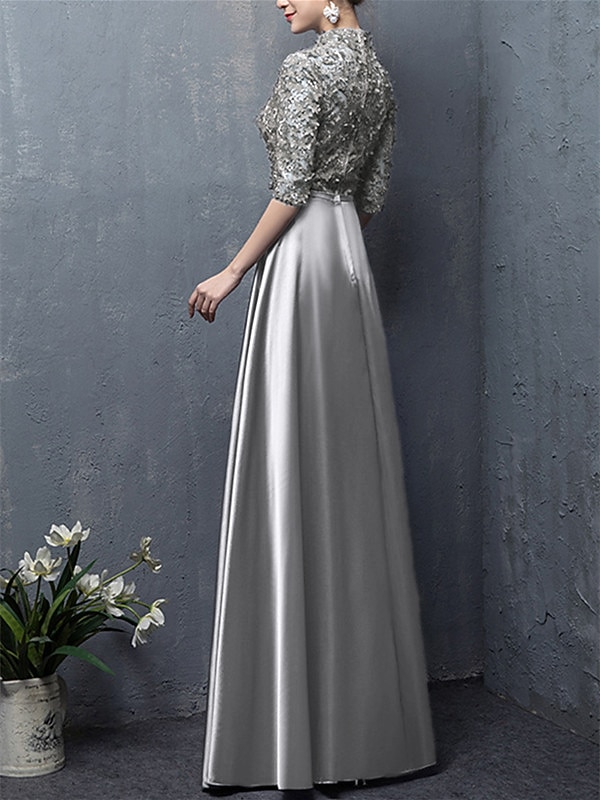A-Line Floor Length Wedding Guest Dress Formal Dresses Evening Gown Mother of the Bride Dress Elegant Vintage