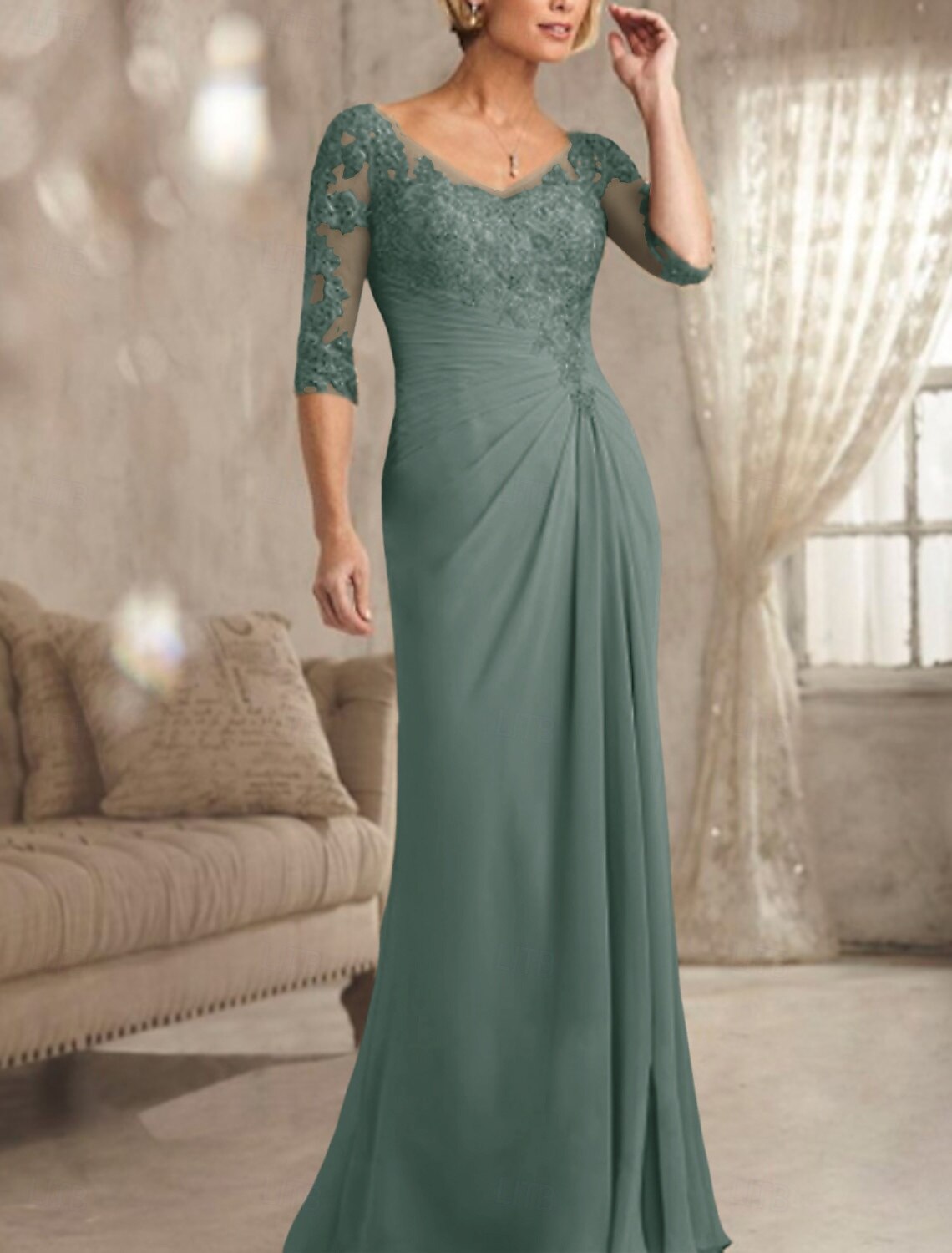 Sheath Column Floor Length Wedding Guest Dress Formal Dresses Evening Gown