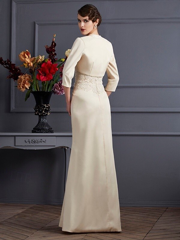 Sheath Column Floor Length Wedding Guest Dress Mother of the Bride Dress Elegant