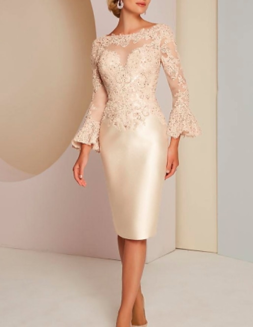 Sheath Column Knee Length Cocktail Dresses Party Dresses Elegant Vintage