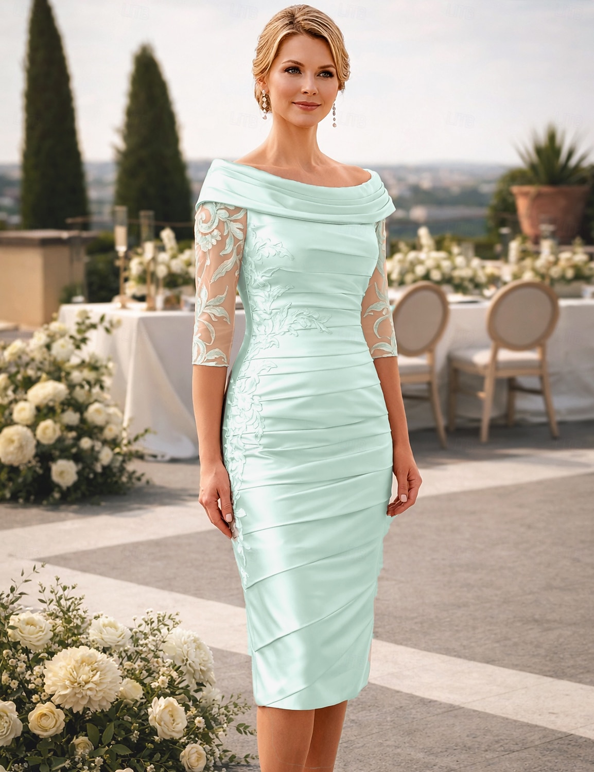 Sheath Column Knee Length Party Dress Cocktail Dress Wedding Guest Dress Mother of the Bride Dress Elegant
