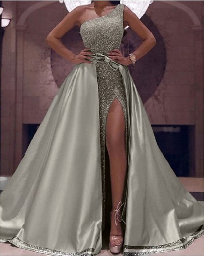 Ball Gown Floor Length Prom Dresses Evening Gown Formal Dress Sparkle