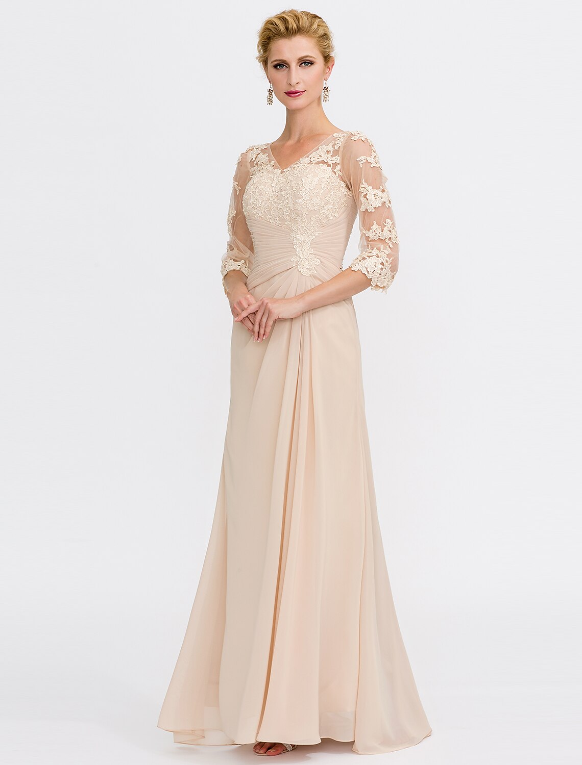 A-Line Floor Length Wedding Guest Dress Formal Dresses Evening Gown