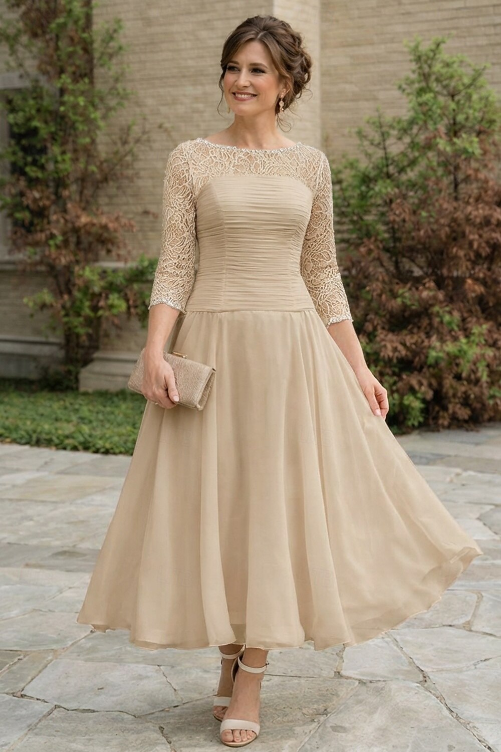 A-Line Ankle Length Party Dress Cocktail Dress Wedding Guest Dress