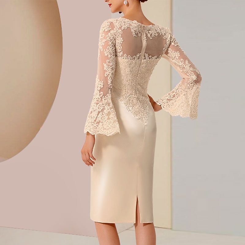Sheath Column Knee Length Cocktail Dresses Party Dresses Elegant Vintage