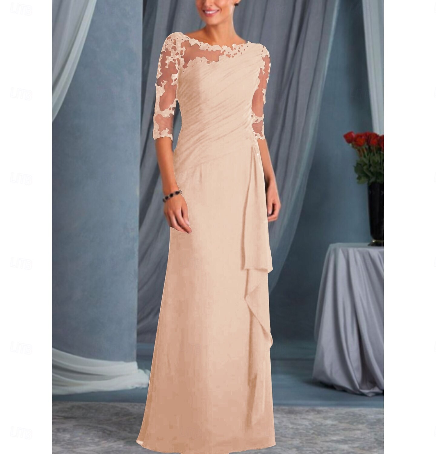 Sheath Column Floor Length Wedding Guest Dresses Formal Dresses Evening Gown